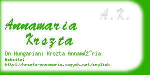 annamaria krszta business card